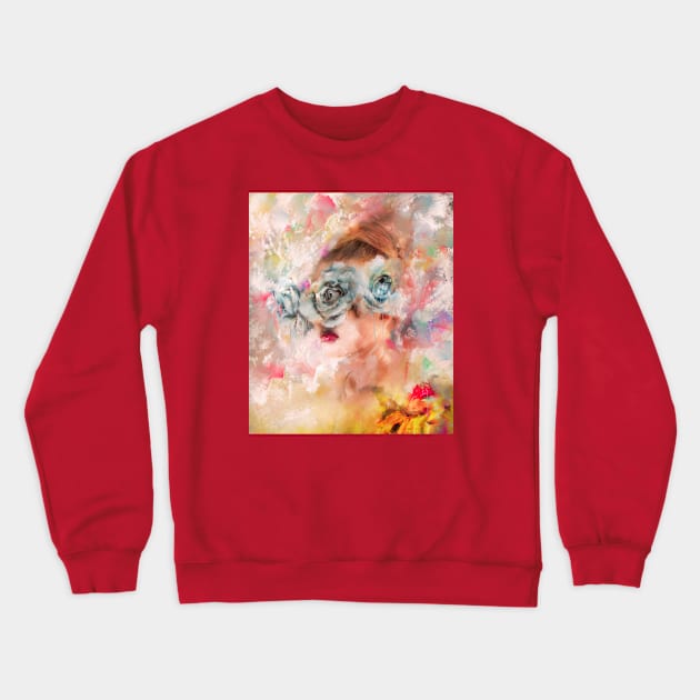 Rose Colored Glasses copy Crewneck Sweatshirt by Phatpuppy Art